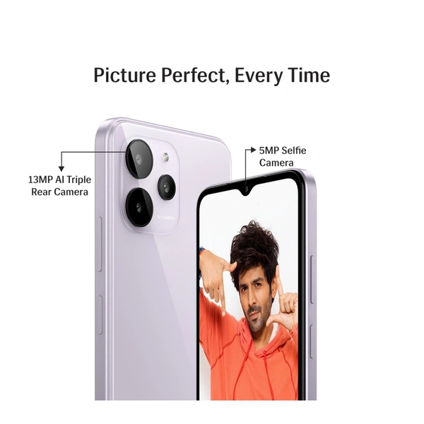 Lava Yuva 2 Pro - Glass Lavender, 4GB+3GB* Ram / 64GB Rom, 1 Year