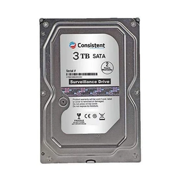 Consistent  3 TB CCTV & Desktop Internal Hard Disk Drive  - 2 Year