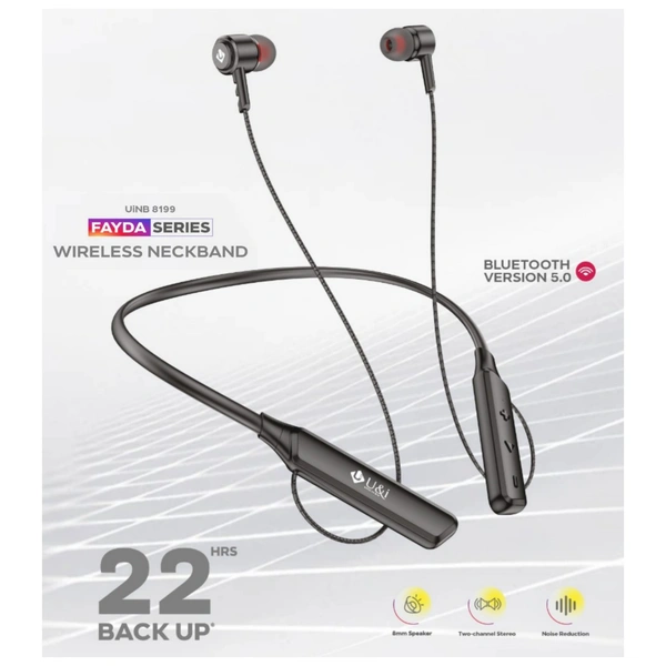U&i Fayda Series 22H Battery Backup Wireless Neckband - No