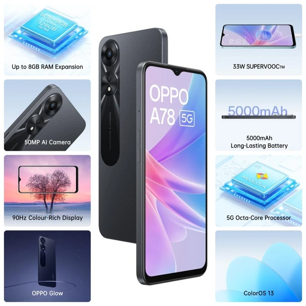 Oppo A78 5G - Dorado, 6GB / 128GB, 1Year