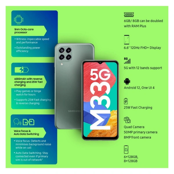 Samsung Galaxy M33 5G - 6GB / 128GB, 1 Year