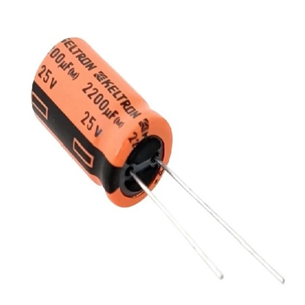 2200uf/25v Electrolytic Capacitors - Web Orange, Keltron