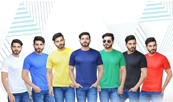 Fidato Men's Polyester Regular Fit Round Neck T- Shirt