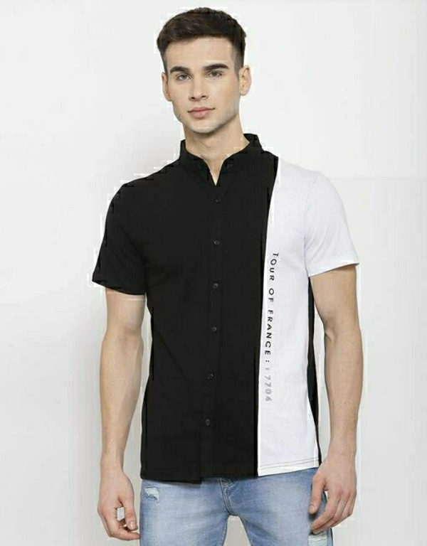 KAY DEE Printed Colorblock Casual Shirt - L
