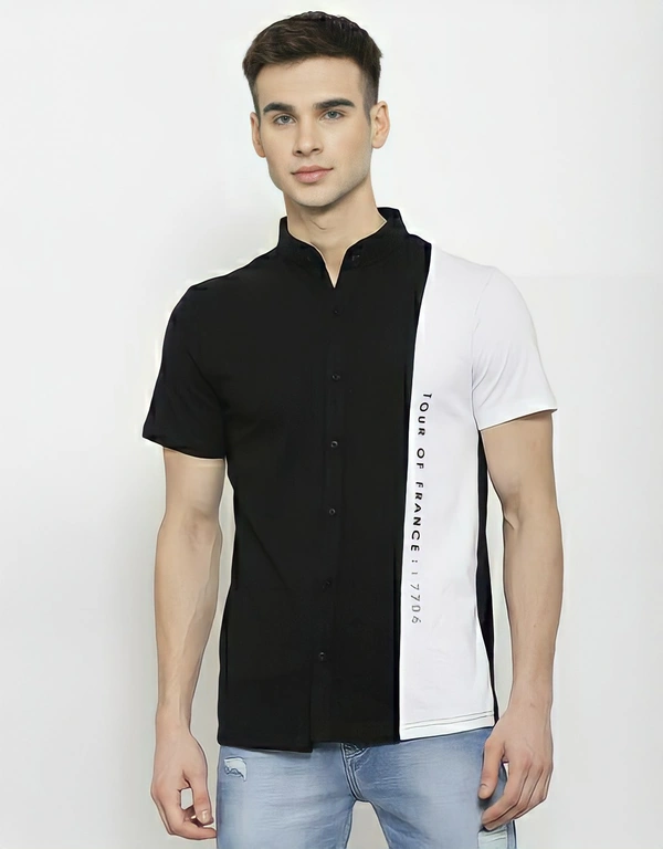 KAY DEE Printed Colorblock Casual Shirt - XL
