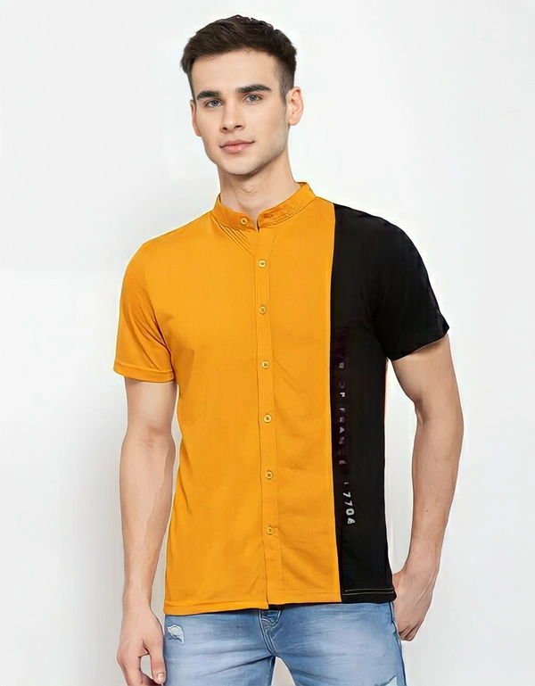 KAY DEE Printed Colorblock Casual Shirt - L