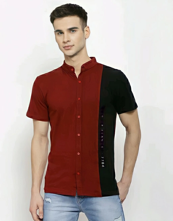 KAY DEE Printed Colorblock Casual Shirt - XL