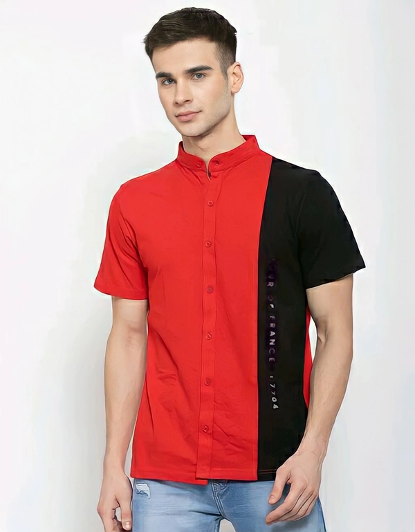 KAY DEE Printed Colorblock Casual Shirt - L