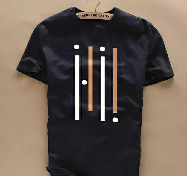 FASHLOOK NAVY FOUR LINE T SHIRT FOR MEN - white, XL
