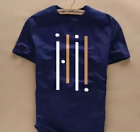 FASHLOOK NAVY FOUR LINE T SHIRT FOR MEN - white, XL
