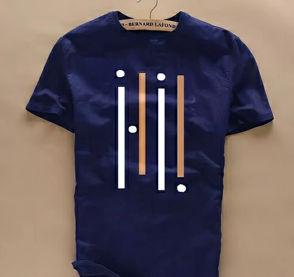 FASHLOOK NAVY FOUR LINE T SHIRT FOR MEN - white, XL