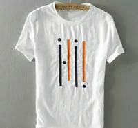 FASHLOOK NAVY FOUR LINE T SHIRT FOR MEN - black, XL