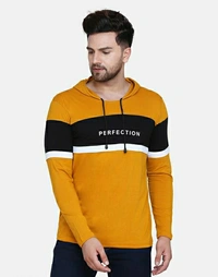 SHAPPHR Color Block Men Hooded Neck - red, L