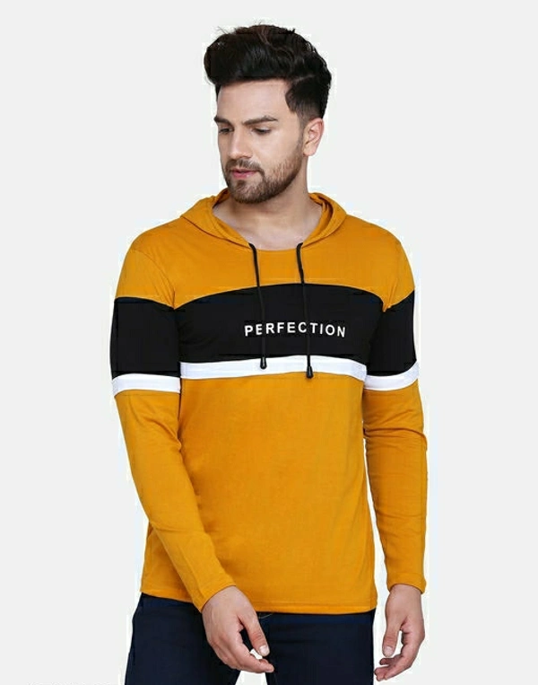 SHAPPHR Color Block Men Hooded Neck - red, L