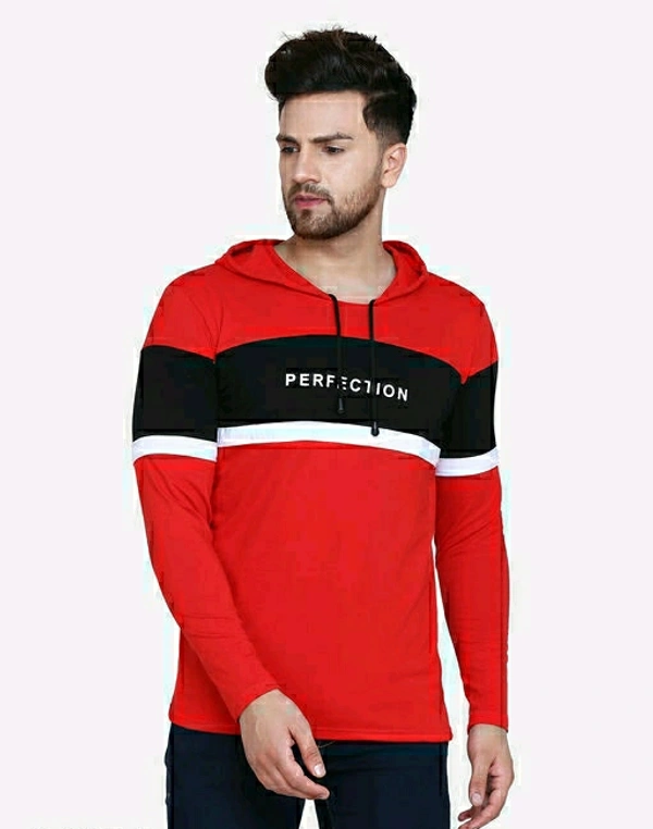SHAPPHR Color Block Men Hooded Neck - white, XL