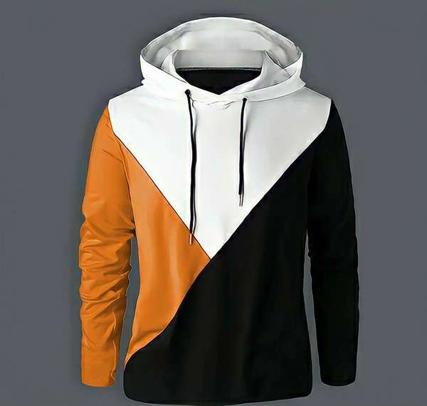 EYEBOGLER Men's Hooded Neck Cotton Blended   - yellow, XL