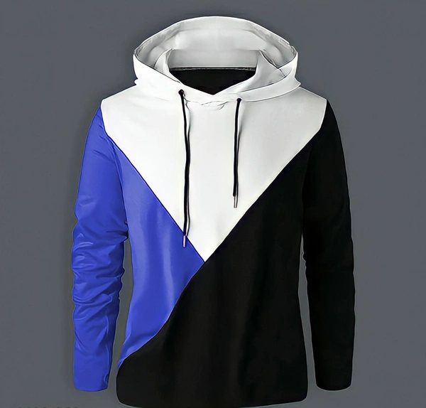 EYEBOGLER Men's Hooded Neck Cotton Blended   - blue, M