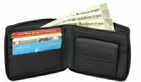 Zipper Black Wallet