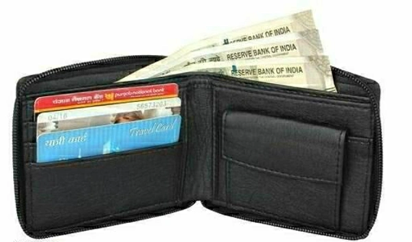 Zipper Black Wallet