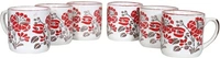Ceramic Tea Cups - White Red