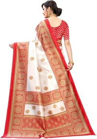 Floral Print, Paisley Mysore Silk Art Saree - Pink