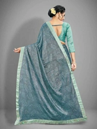 Printed Fashion Lycra Blend Saree - Green
