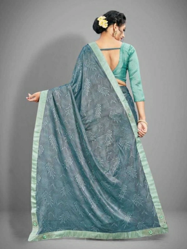 Printed Fashion Lycra Blend Saree - Green