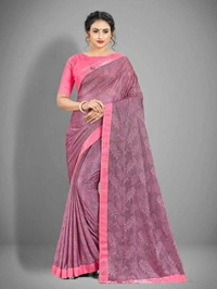 Printed Fashion Lycra Blend Saree - Green