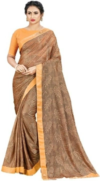 Printed Fashion Lycra Blend Saree - Green