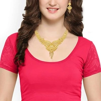 MANSIYAORANGE Alloy Jewel SetEarring & Necklace Set - Golden