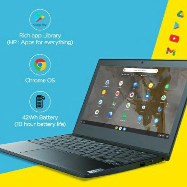 Lenovo IdeaPad 3 Chromebook Celeron Dual Core - (4 GB/64 GB EMMC Storage/Chrome OS) CB 11IGL05 Thin and Light LaptopStylish & Portable Thin and Light Laptop11.6 Inch HD TN 250nits Anti-glareLight Laptop without Optical Disk Drive7 Days Replacement Policy, No questions asked. - Black, 11.6 inches