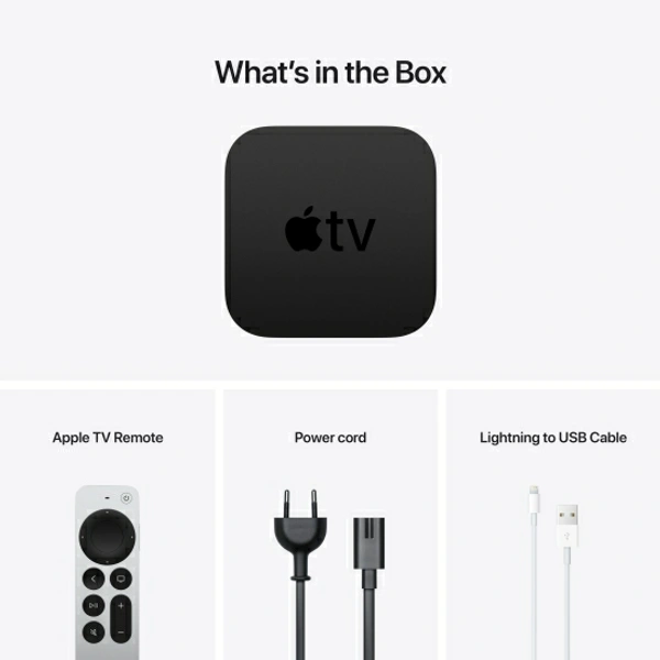 Apple TV 4K 64GBBluetooth 5.0 | IR transmitter Remote.A12 Bionic chip with 64-bit architectureRechargeable battery providing months of battery life on a single charge for remote.802.11ax Wi-Fi 6 with MIMO; simultaneous dual band (2.4GHz and 5GHz)Compatible with HD and UHD TVs with HDMI and Bluetooth keyboardsType: Streaming Box7 Days Replacement Policy, No questions asked. - Black