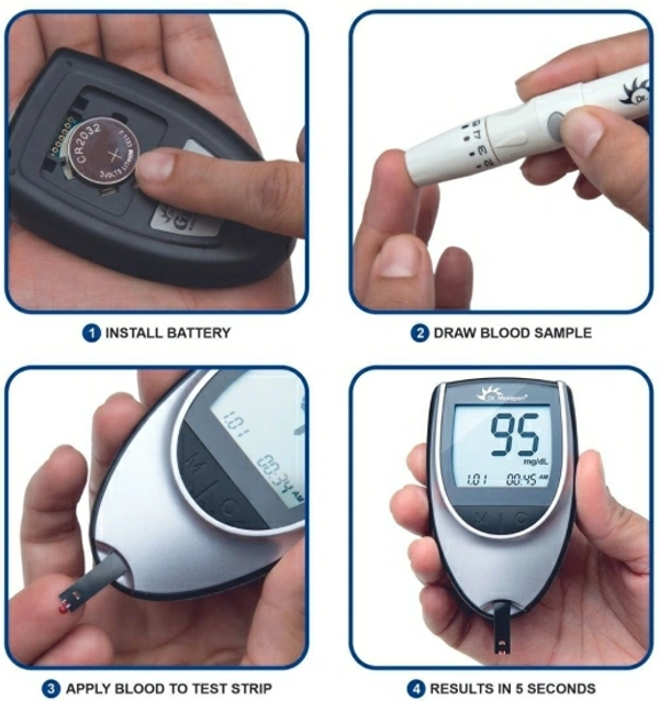 Dr. Morepen BG-03 Glucometer And 25 strips GlucometerMinimum Blood Sample: 0.5 microlitre10 Lancets25 StripsNo Returns Applicable, No questions asked. - White