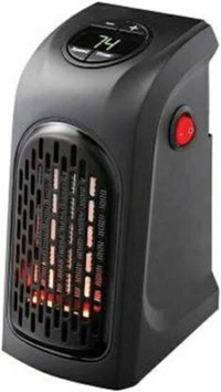 CONAVA Portable Heater, 400W Handy Heater Compact Plug-In Portable Digital Electric Heater Fan Wall-Outlet Handy Air Warmer Blower Adjustable Timer Digital Display for Home/Office/Camper. Portable Heater, 400W Handy Heater Compact Plug-In Portable Digital Electric Heater Fan Wall-Outlet Handy Air Warmer Blower Adjustable Timer Digital Display for Home/Office/Camper. Fan Room Heater - Black