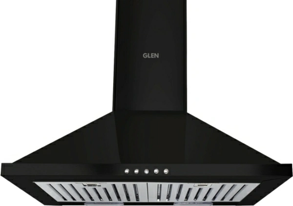 Glen Mia BLK 60 BF LTW Wall Mounted Chimney60 cm : Suitable for 3-4 Burners750 CMHBaffle Filter : Uses panels to separate grease & spice, half-yearly cleaningNeeds regular manual cleaning of the filtersVery effective in removing odor10 Days Replacement Policy, No questions asked. - Black, 60 CM