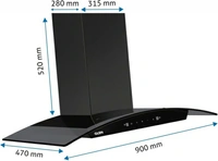 Glen ISPA 90 BL Auto Clean Wall Mounted ChimneyWidth: 60 cm, 90 cm90 cm : Suitable for 4-5 Burners1050 CMHFilterless : No Filter used, instant auto-clean with heat/water on button pressAutoclean:  Uses water/heat to auto-clean the collection chamberVery effective in removing odor10 Days Replacement Policy, No questions asked. - Black, 90 cm