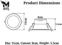 MVL 9W Led Ceiling Down Light White Round Pack of 30 Recessed Ceiling LampMaterial: AluminiumCord Length: 5.5 cmLight Used: LED30 Bulbs7 Days Return Policy, No questions asked. - White