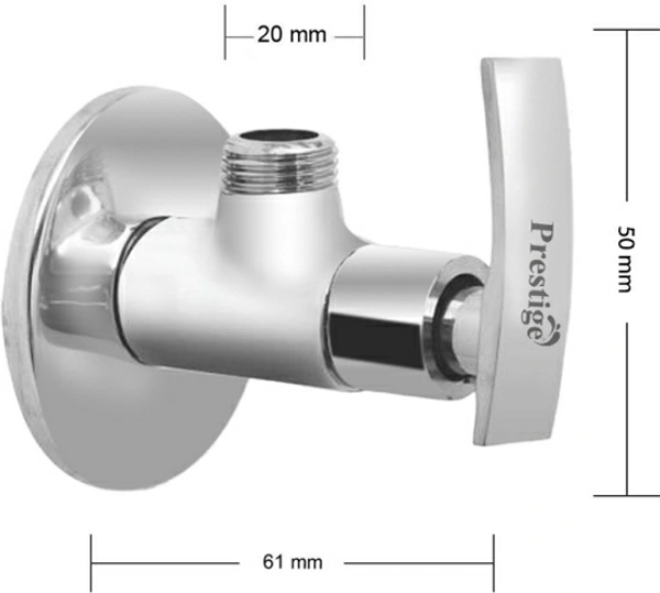Prestige Passion Angle Cock Angle Cock Chrome Finishing Bathroom & Kitchen Tap with Flange Bib Tap Faucet Angle Cock FaucetColor: SilverType: Angle Cock, Handle ControlledMade of: BrassSuitable For: Bathroom,KitchenWall Mount Installation TypeInclusions: 1x Passion Angle Cock7 Days Return Policy, No questions asked. - CP