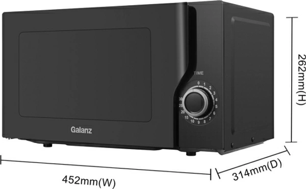 Galanz 20 L Solo Microwave OvenColor: Black20 LSoloMechanical Knob  is an Easy-to-use Control that can have a long life10 Days Replacement Policy, No questions asked. - Black