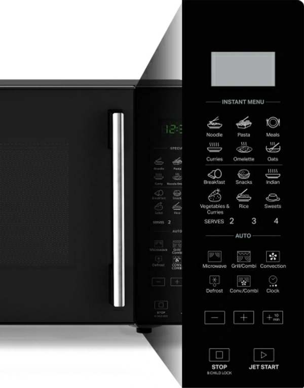 Whirlpool 20 L Convection Microwave OvenColor: Black20 LConvection : Can be used for baking along with grilling, reheating, defrosting and cookingFeather Touch : Modern, easy-to-use touch controlsChild Lock :  Ensures complete safety especially for homes with small children10 Days Replacement Policy, No questions asked.Hurry, Only a few left! - Black