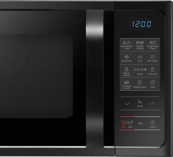 SAMSUNG 28 L Convection & Grill Microwave OvenColor: Black, Grey, Pink28 L : Great for family of 4Convection & GrillTouch Key Pad (Membrane)  is sensitive to touch and easy to cleanChild Lock :  Ensures complete safety especially for homes with small children10 Days Replacement Policy, No questions asked. - Black, 28 Ltrs