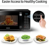 SAMSUNG 28 L Convection & Grill Microwave OvenColor: Black, Grey, Pink28 L : Great for family of 4Convection & GrillTouch Key Pad (Membrane)  is sensitive to touch and easy to cleanChild Lock :  Ensures complete safety especially for homes with small children10 Days Replacement Policy, No questions asked. - Black, 28 Ltrs