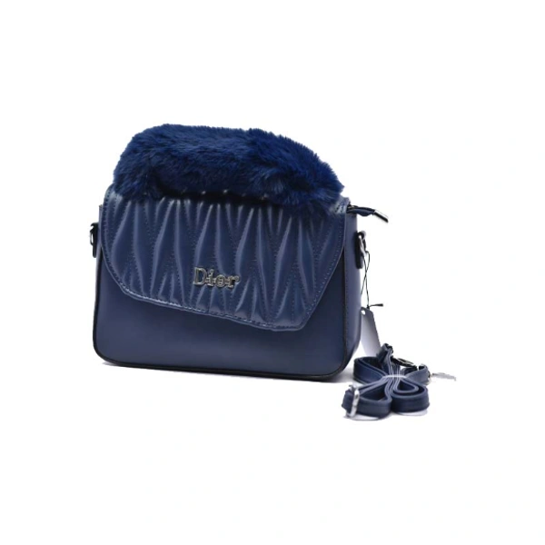 Dior Solid PU Sling Bag-007 - Medium (25-16cm), Blue