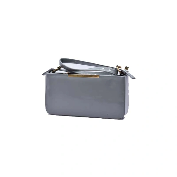 Sling Bag Solid PU Leather-0013 - Medium (26-13 cm), Grey