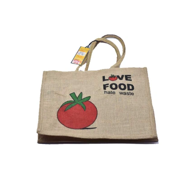 Lanch Bag Printed-0067 - Medium(40-33cm), Jute