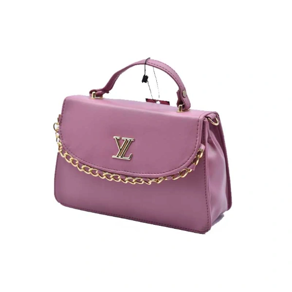 Sling Purse Pu Leather-0005 - Medium (23-15cm), Pink