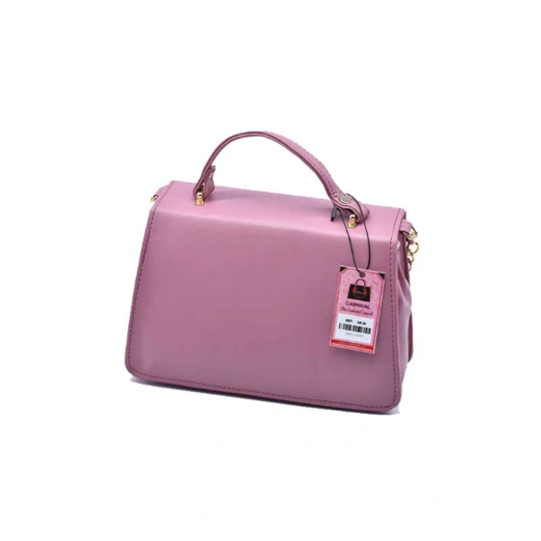 Sling Purse Pu Leather-0005 - Medium (23-15cm), Pink