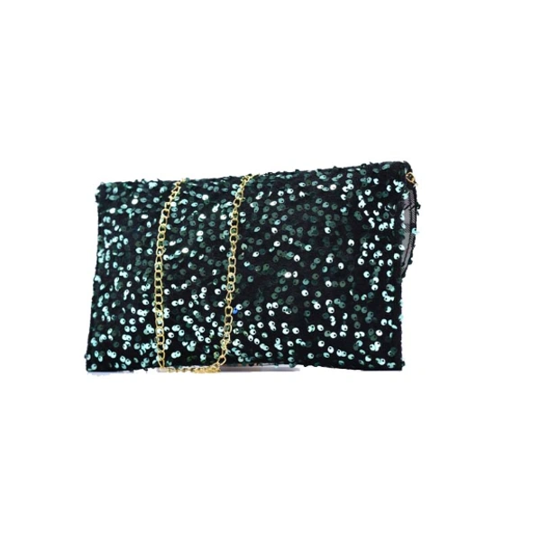 Sling Purse Gorgeous Party Wear-0033 - Purse With Chain Sling, Black