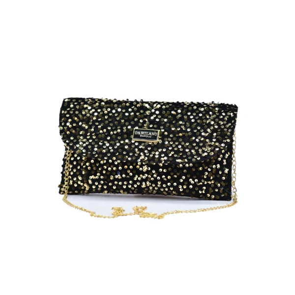 Sling Purse Gorgeouse Party Wear-0029 - Medium (27-16)ac, Black