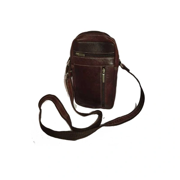Sling Bag Pu Leather-0084 - Medium(24-18cm), Dark Brown